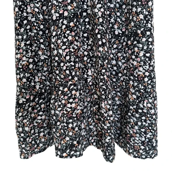 Rails Ashlyn Smocked Waist Ditsy Floral Midi Dress M Ivy Black/White Floral NEW - Picture 9 of 11